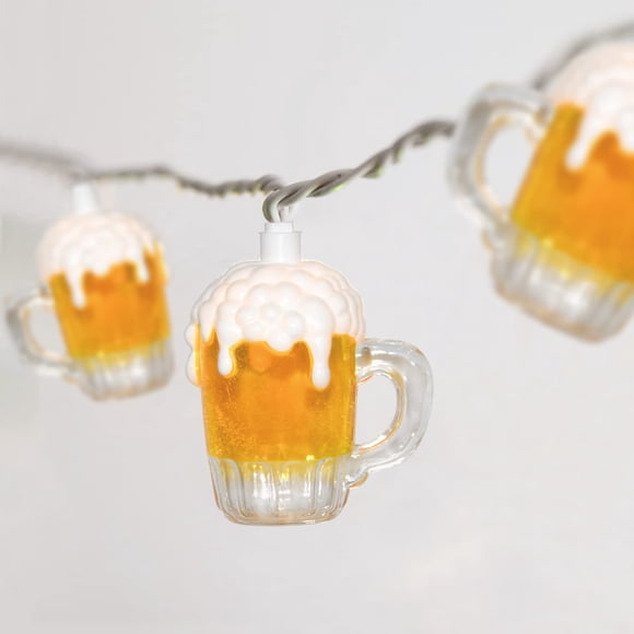 Jarra de cerveza Goothy de String Lights, 8.5 pies, con 10 luces 3D para tazas de cerveza