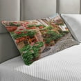 thumbnail image 2 of Italian Quilted Pillowcover, Street View of a Small Renaissance Town with Floral Porches and Rock Mediterranean, Standard King Size Accent Pillow Cover for Bedroom, 36" x 20", Multicolor, by Ambesonne, 2 of 2