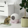 thumbnail image 2 of PawHut Large Cat Litter Box, Enclosed Kitty Litter Box with Lid, Pink, 2 of 10