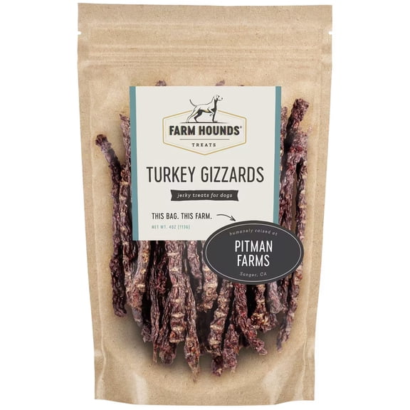 Farm Hounds Turkey Gizzards, Humanely Raised, No Fillers, Healthy Dehydrated Treats Made in USA