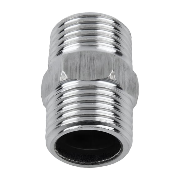 HIBIBUD Chrome Stainless Steel Shower Hose Extender, G1/2 BSP Male to Male Fitting, Durable Bathroom Adapter to Connect and Lengthen Handheld Sprayer Hoses