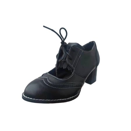 

Sentuca Women s Shoes Fashion British Style Solid Retro Middle Heel Lacing Non-slip Sandals