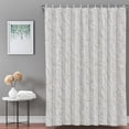 thumbnail image 4 of Floral Scrolls Shower Curtain with Hooks, Damask Floral Leaves Embossed Texture White Water Repellent Shower Curtains for Bathroom Decor Sturdy Shower Curtain, Machine Washable 66x72 Inch, 4 of 9