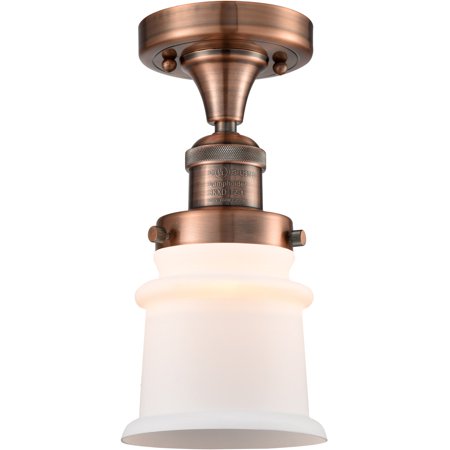 

Antique Copper Tone Semi Flush 6 Wide Steel/Cast Brass/Glass Medium Base 1 Light Fixture