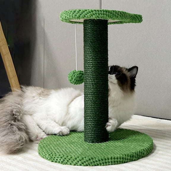 Sisal Cat 36cm Tall Decoration Cat Claw Scratcher Stable Structure Durable Toy with Interactive Ball for Kittens