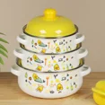 thumbnail image 6 of VAETTLO 3Pcs Vintage Enamel Stock Pot Set with Lid,34oz/51oz/68oz Retro Flower Cooking Pot, Flat Bottom Stew Pot with Dual Handles for Induction & Gas Stove Kitchen Use, 6 of 8