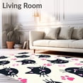 thumbnail image 2 of ODIKA 4'x6' Machine Washable Non-Slip Area Rug, Whimsical Feline Tufted with Playful Cartoon Design High Traffic Rug, Black, 719553, 2 of 7