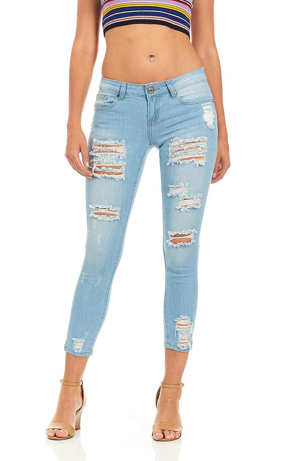 Cover Girl Jeans juniors plus ripped repaired patched skinny pants for Teen  Girls distressed - Walmart.com