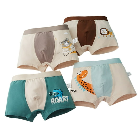 CSCHome 4 PCS Toddler Underwear for Boys Boxer Briefs Shorts Toddler Boy Clothes Soft Cotton Underwear