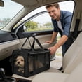 thumbnail image 4 of Cififendec Breathable Pet Carrier Bag, 18.11"×11.81", Foldable Portable Mesh Travel Handbag for Small Dog Cat Outdoor Walking Airline Approved Transport Tote, 4 of 5