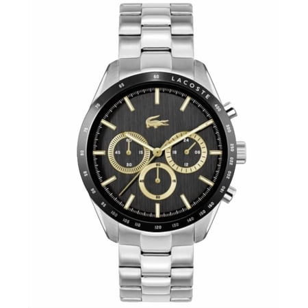 Lacoste Boston 2011272 Black Chronograph Dial Silver Bracelet 32MM Mens Watch