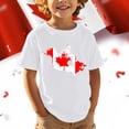 thumbnail image 3 of T-shirt Garçon Fierté du Canada Drapeau Canadien Col Rond Manches Courtes Blouse Enfants Fête du Canada Chandails Graphiques Filles Fierté du Canada Haut Graphique Décontracté, 3 of 5