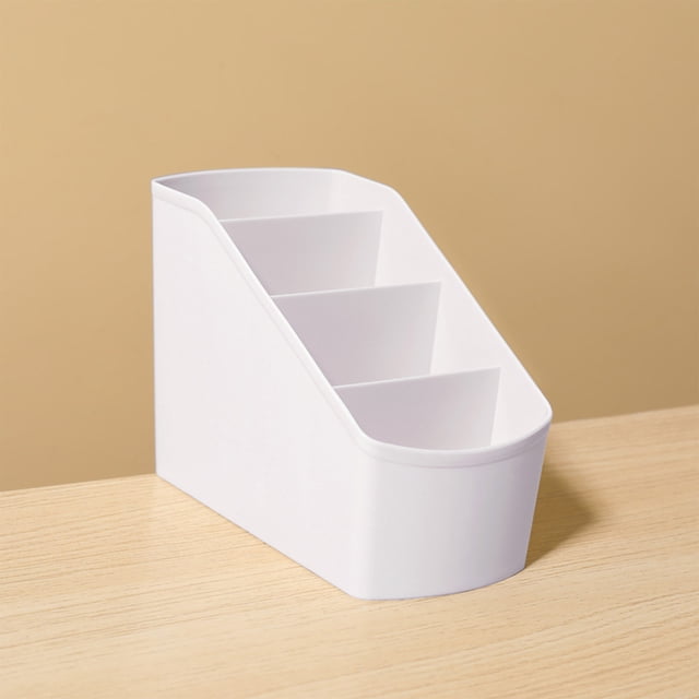 Desktop Organizer, Supply Caddy, Plastic 4-Compartment Storage Box for Office, Bathroom, Countertop, 1-Piece