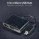 thumbnail image 1 of 3-in-1 USB to USB2.0+SD+TF Adapter USB OTG to USB2.0 Adapter SD TF SD Card Reader for USB Devices, Black, 1 of 5