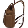 thumbnail image 3 of KAUKKO Vintage Casual Canvas and Leather Rucksack Backpack, 1Khaki, 3 of 5