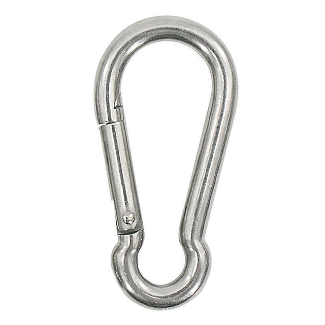 Mosquetón con gancho de resorte de acero inoxidable - Clips de acero inoxidable 304, juego de 6