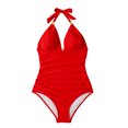 thumbnail image 3 of Conjuntos de bikini Tirantes finos Traje de baño Control de barriga para mujer (Rojo L) FLhrweasw Para estrenar, 3 of 7