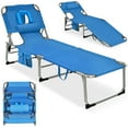 thumbnail image 1 of Gymax Chaise Longue Pliante Lit Réglable Extérieur Patio Plage Camping Fauteuil Inclinable, 1 of 8
