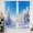 Blue White F, variant on 26 x 24 Inch Snowy Cedar Trees Kitchen Curtains Tiers Spruce Forest Woodland Winter Scenery Small Curtains for Half Window for Bathroom Laundry Room Window Curtains with Rod Pocket 2 Panels