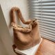 thumbnail image 2 of Bolsa de hombro con botones de felpa para mujer, de compras pequeños de tela cálida de invierno para mujer Ndcxsfigh Para Estrenar, 2 of 9