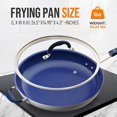 thumbnail image 2 of NutriChef 14" Fry Pan With Lid - Extra Large Skillet Nonstick Frying Pan with Silicone Handle, Ceramic Coating, Blue Silicone Handle, Stain-Resistant And Easy To Clean, Professional Home Cookware, 2 of 5