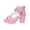 Pink, variant on Womens Sandals Multi Strap Wrap Around Elevated Chunky Heel Open Toe Cut Out Design Office Wear High Heel Shoes