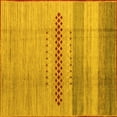 thumbnail image 1 of Ahgly Company Machine Washable Indoor Square Abstract Yellow Modern Area Rugs, 8' Square, 1 of 4