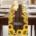 thumbnail image 3 of Table Runners 72 Inches Long Dress Scarves, Sunflowers Farmhouse Kitchen/Dining Table Runner, Coffee Tablerunners, Yellow Summer Botanical Elegant Flowers Wooden 13x72 Inch, 3 of 9