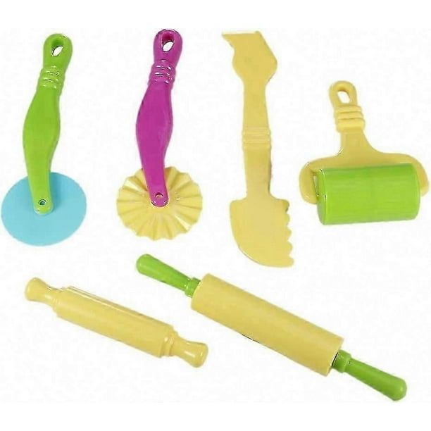 6pcs Plastic Clay & Dough Play Tool Set for Kids 3+ Years, Random Colors