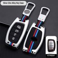 thumbnail image 1 of Car Key Fob Cover Case Protector Zinc Alloy Car 4 Button Key Cover Case For Hyundai Elantra Tucson Remote Key Fob, 1 of 8