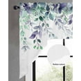 thumbnail image 3 of Eucalyptus Leaves Kitchen Curtains Swag Valance for Windows/Bathroom/Cafe, Purple Green Botanical Vines Floral Rod Pocket Drape Panel Swag Curtain Valance for Bedroom/Living Room 55''x36'', 3 of 6
