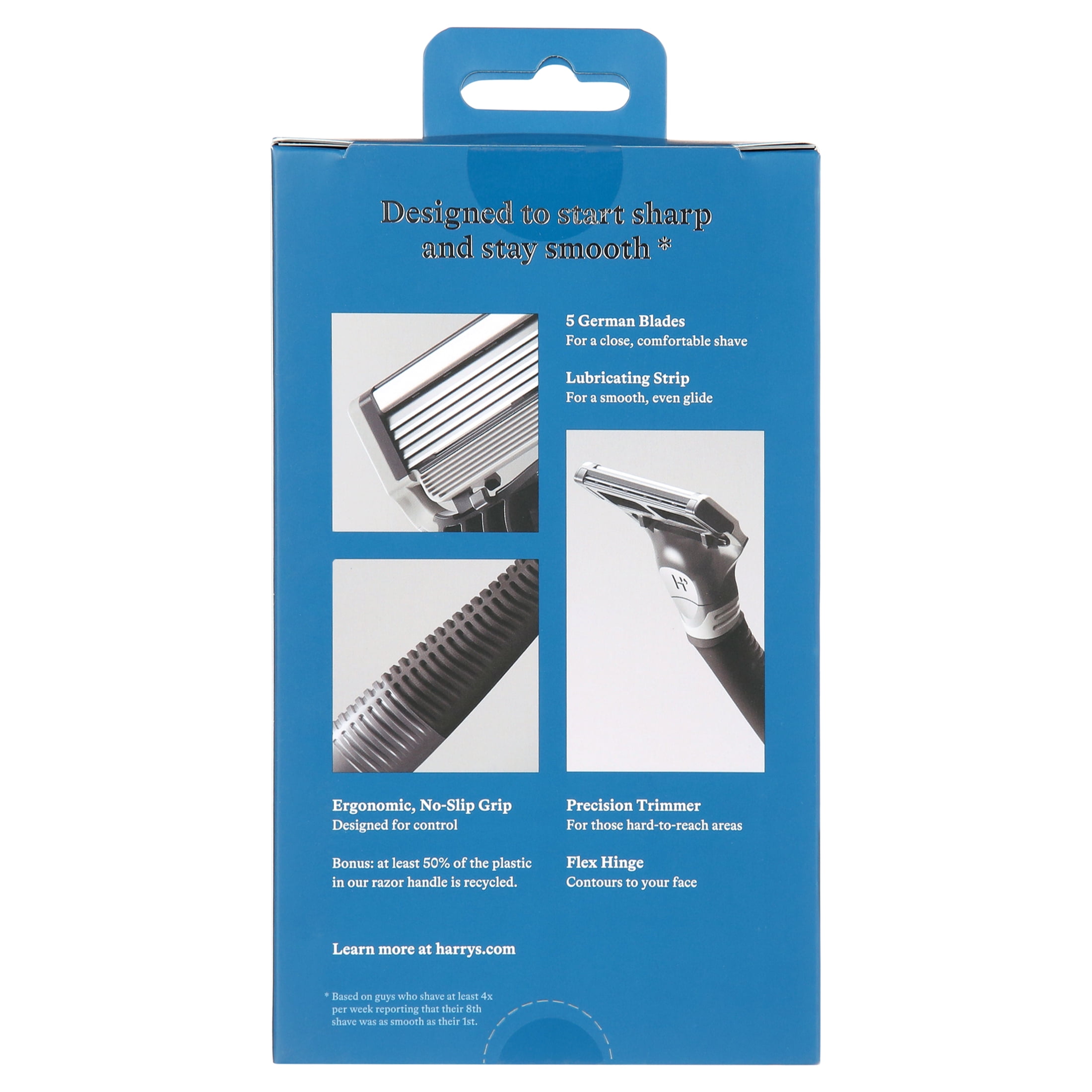 Harry's Rasoir pour Hommes avec 2 Recharges de Lames de Rasoir, Gris Anthracite