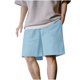 thumbnail image 2 of pstuiky Pantalones cortos de entrenamiento para hombre, Pantalones cortos casuales y modernos de verano para hombre con cintura elástica y cordón de color sólido, 2 of 7