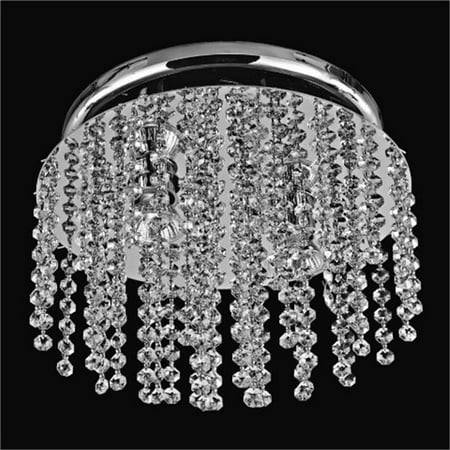 Blade Contemporary Flush Mount - Glow Lighting 566AC3LSP-7C Crystal Rain 12 in. Contemporary Crystal Flush Mount