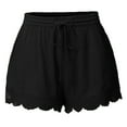 thumbnail image 3 of Tittly Shorts for Women Lounge Pants Women Women's Pocket Solid Color Lace Drawstring Casual Pants Shorts Comfy Pants Women Flowy Shorts for Women Black XXL, 3 of 3