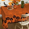 thumbnail image 2 of Halloween Tablecloth 60x84 Inches Rectangle - Orange Halloween Table Decorations - Water Resistant Spider Web Halloween Table Cloth, Scary Halloween Table Decor for Party, 2 of 6