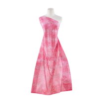 Zelouf Tie Dye Mjc With Alligator Foil  , Sewing, DIY, Crafts Fabric by the Yard, Strawberry/sil, 3 Yard