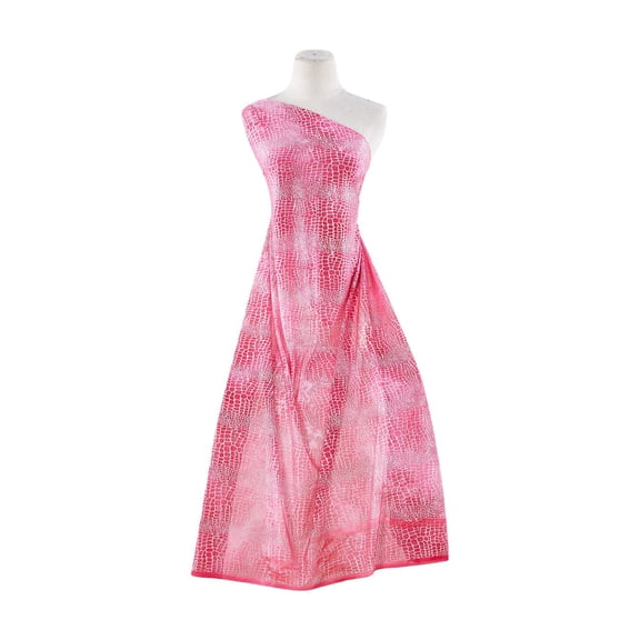 Zelouf Tie Dye Mjc With Alligator Foil  , Sewing, DIY, Crafts Fabric by the Yard, Strawberry/sil, 3 Yard