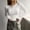 *White, variant on ClodeEU Women's Long Sleeve Round Neck Pullover Top with Button ,Solid Color Casual Slim Fit T Shirt Black,Womens Plus L
