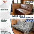 thumbnail image 3 of Aplkyhs Vintage Wood Daisy RV Folding Sofa Covers with Anti-Slip Bottom 2 Piece Stretch Camper Slipcovers with Elastic Band Washable Furniture Protector for Jackknife Sleeper Sofa, 3 of 7
