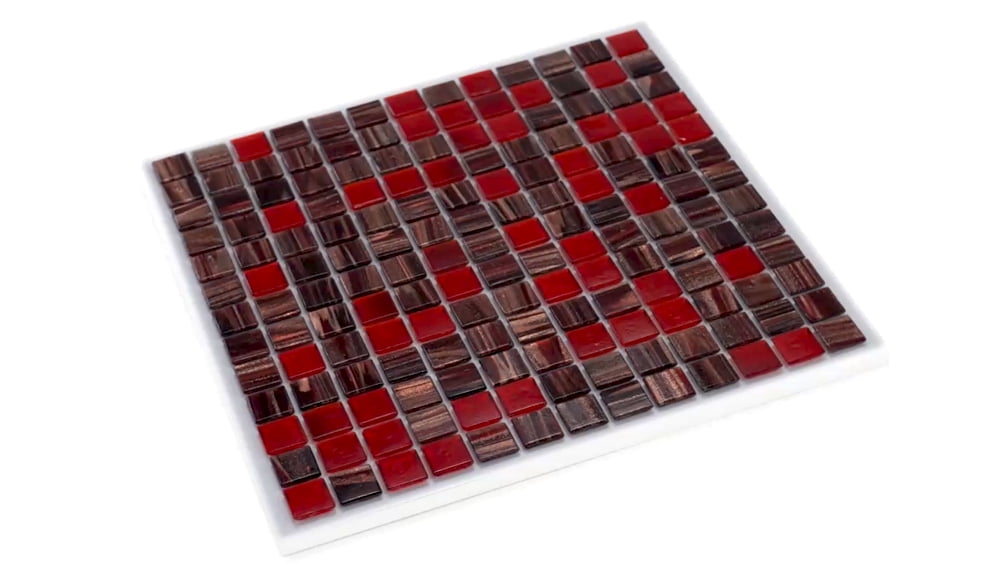 Mingles 12 in. x 12 in. Glossy Berry Red Glass Mosaic Wall and Floor Tile (20 sq. ft./case) (20-pack)