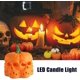 thumbnail image 4 of 12 linternas LED de calabaza naranja, velas de té sin llama 3D para Halloween, velas de té a batería para decoraciones de Halloween, lámpara de vela electrónica de calavera con tallo, 4 of 5