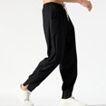 thumbnail image 5 of YUGYXL Plus Size Drawstring Trouser for Men 2025 Stretch Waist Loose Straight Leg Pants Summer Beach Long Pant Black XXXXL, 5 of 7
