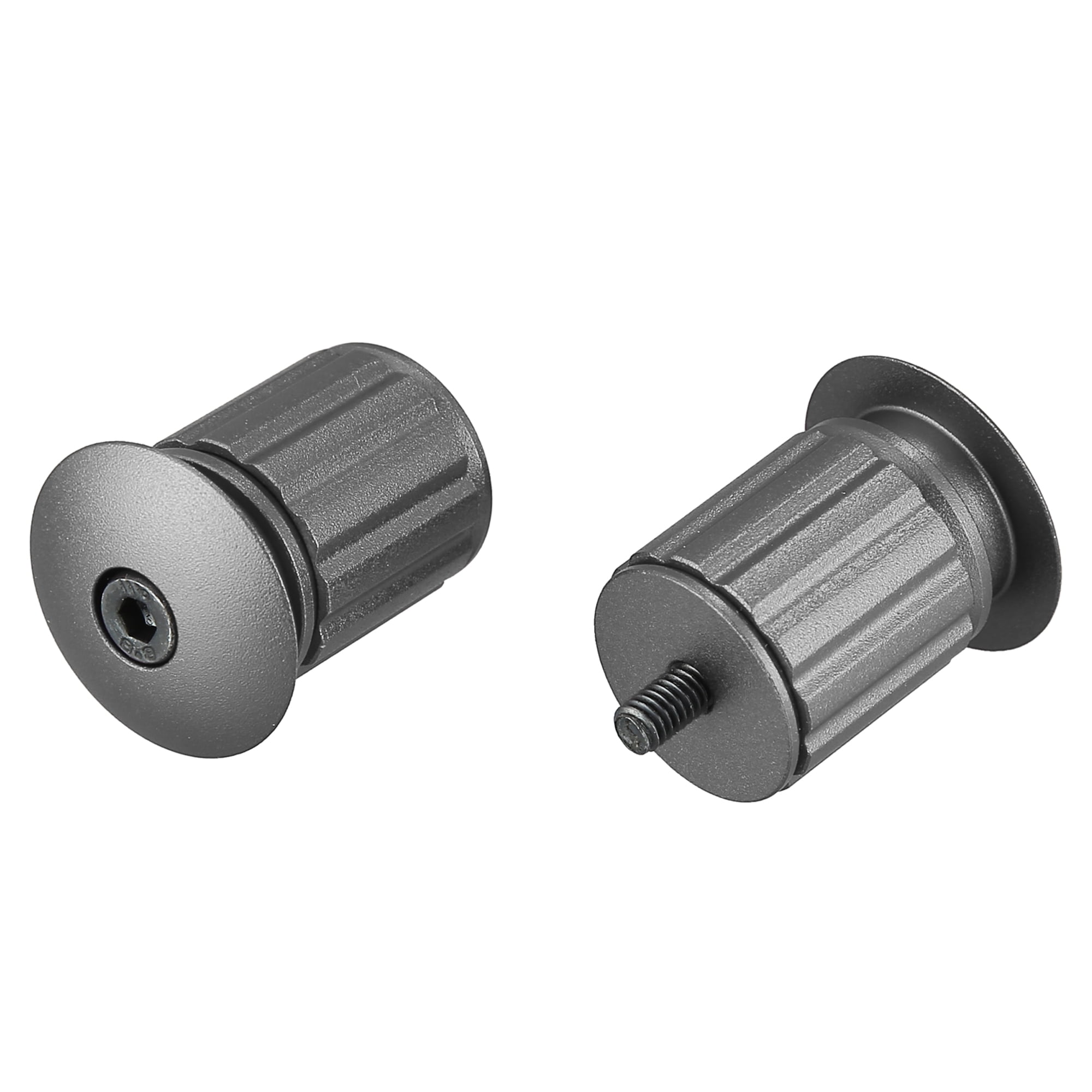Unique Bargains Aluminum Alloy Handlebar End Plugs for Road Mountain Bicycle Titanium Tone