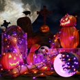 thumbnail image 2 of Luces de Halloween naranja y morado, luces LED de Halloween de bajo voltaje, 8 modos, n de luces para jard¨ªn, patio, interior, fiestas (naranja morado), 2 of 5