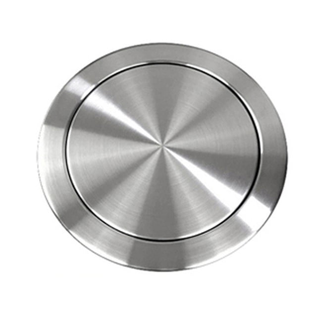 Langgg Simple Trash Grommet Embedded Countertop Bin Cover 430 Round Small Stainless Steel Recessed Trash 22-25CM