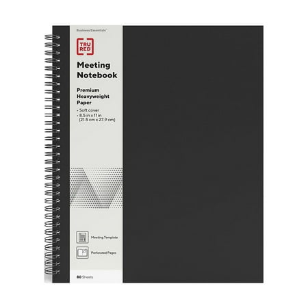 UPC: 0718103321310 | TRU RED Large Soft Cover Meeting Notebook Blk TR54985