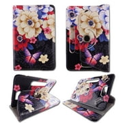 Creamy Flower Butterfly folio tablet Case for Digiland 7 inch android tablet cases 7 inch Slim fit standing protective rotating universal PU leather standing cover