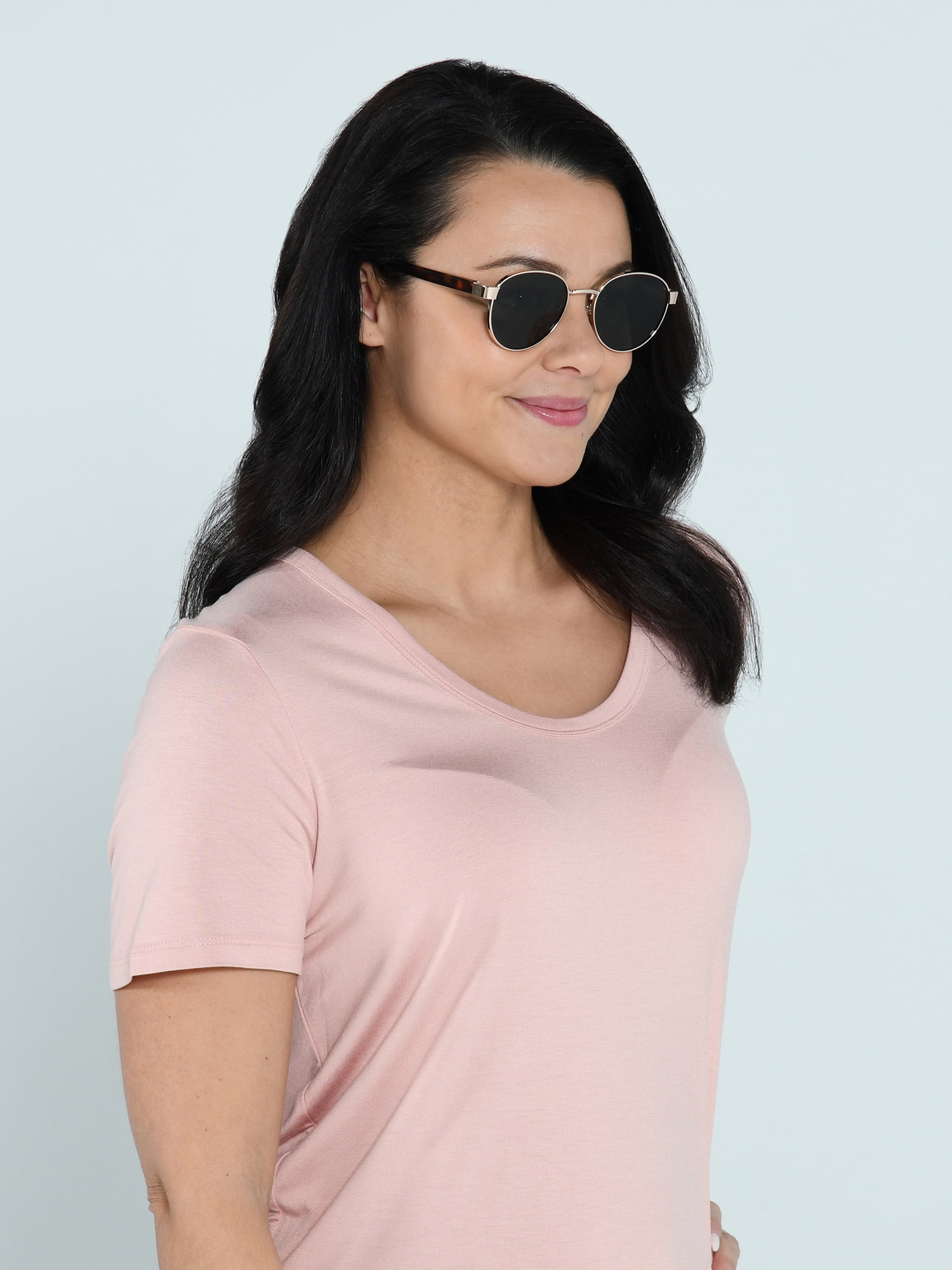 Foster Grant TruPolar Round Metal Polarized Sunglasses