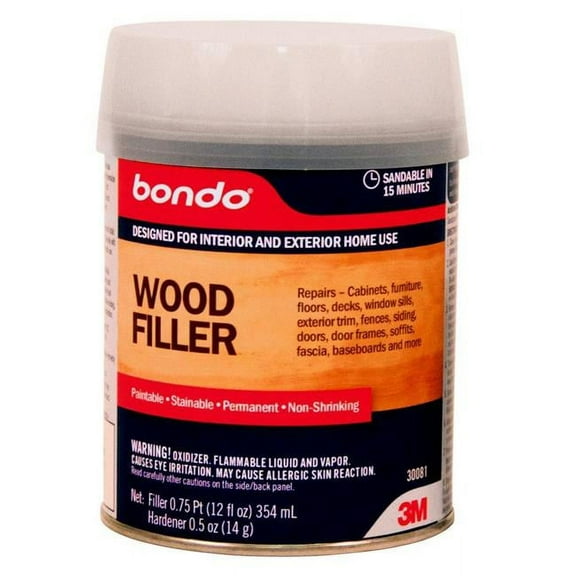 Bondo 12 oz Wood Filler Automotive Body Filler, 1.15 lbs